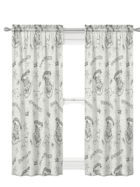 Harry Potter Hogwarts Gray Curtain Panels - Themed Window Drapes